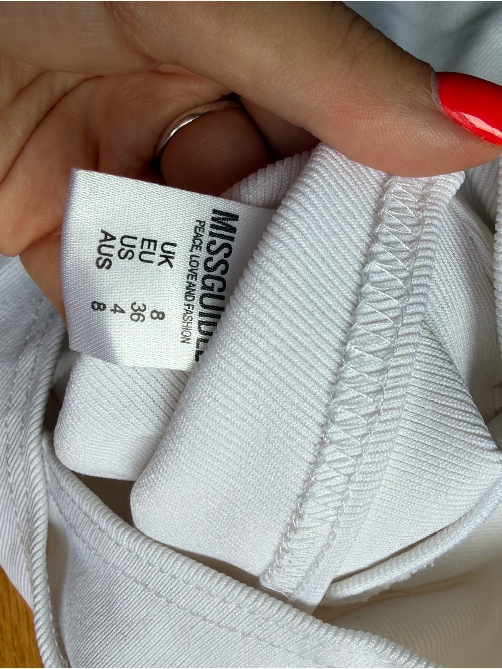 Missguided White Wrap-Front Long Sleeve Crop Top - Picture 4 of 4
